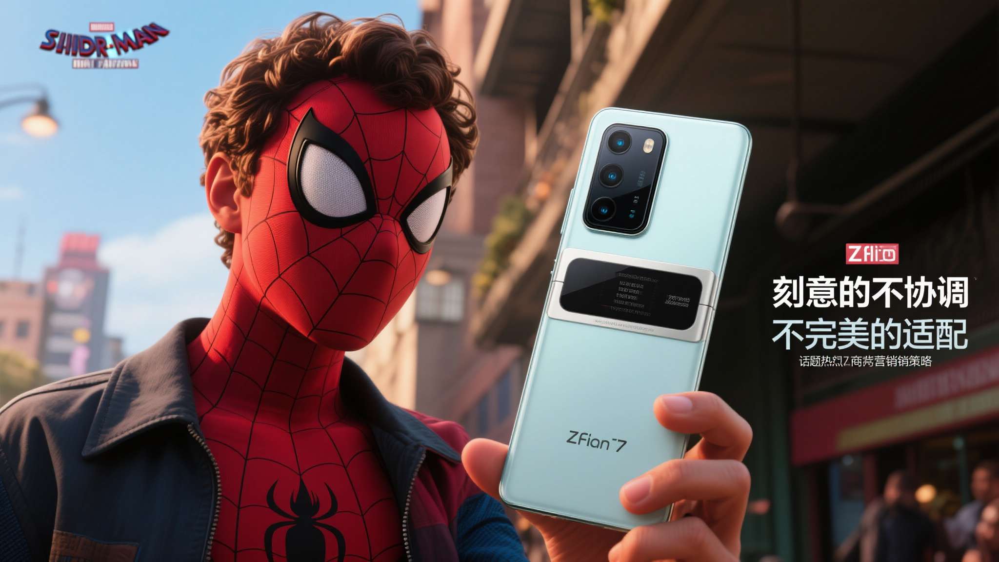 蜘蛛侠彼得帕克 彼得帕克与Z Flip7的组合则制造了一种"刻意的不协调"。但从传播效果来看,这